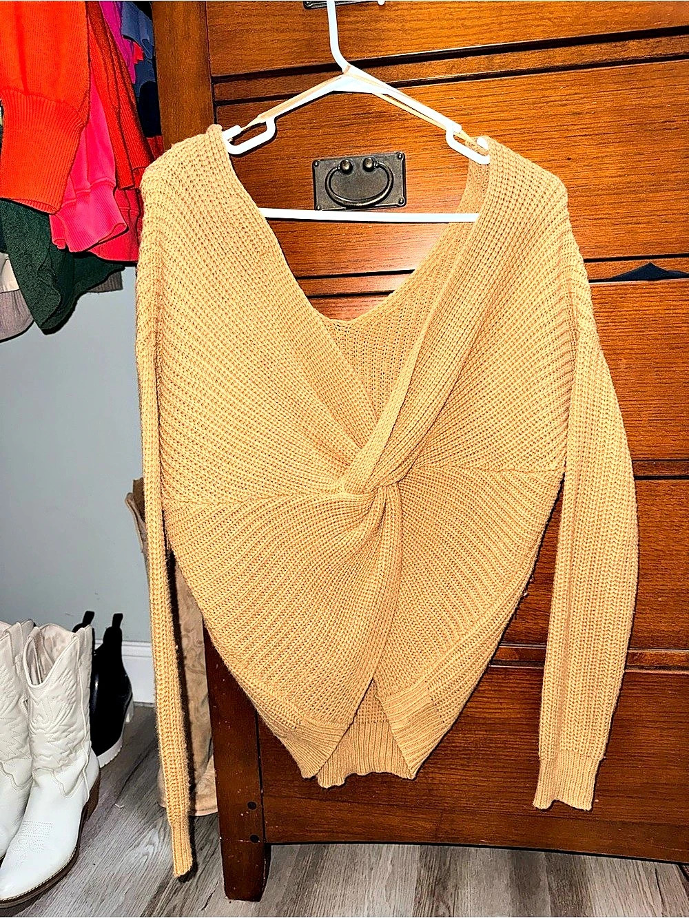 Love Tree Brown V-Neck Sweater